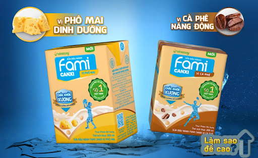 Các dòng sữa fami có bảng thành phần chính tương tự nhau